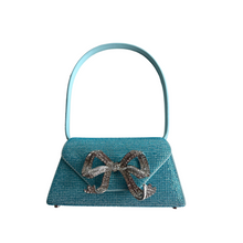 Load image into Gallery viewer, Rhinestone Bow Mini Shoulder Bag Blue