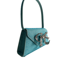 Load image into Gallery viewer, Rhinestone Bow Mini Shoulder Bag Blue