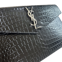 Load image into Gallery viewer, Uptown Clutch in Black Croc