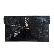 Load image into Gallery viewer, Uptown Clutch in Black Croc