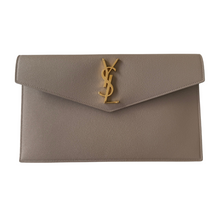 Load image into Gallery viewer, Uptown Leather Clutch Dark Beige