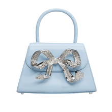 Load image into Gallery viewer, The Bow Mini in Blue with Diamanté