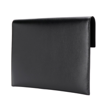 Load image into Gallery viewer, The back of an Alexander McQueen Black Envelope Clutch available to rent