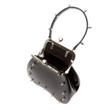 Load image into Gallery viewer, Interior of a Simone Rocha Leather Studded Designer Bag available to rent