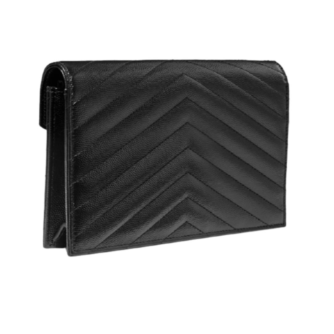 Black monogramme envelope chain wallet bag hotsell