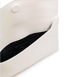 Uptown Leather Clutch White