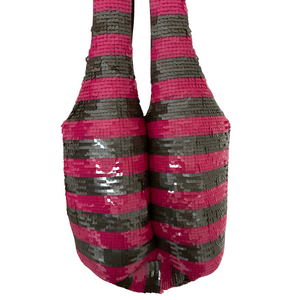 Mini Striped Sequin Shopper