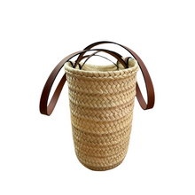 Load image into Gallery viewer, Classic Panier Basket Bag in Palm Leaves and Calfskin
