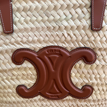 Load image into Gallery viewer, Classic Panier Basket Bag in Palm Leaves and Calfskin
