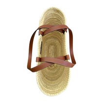 Load image into Gallery viewer, Classic Panier Basket Bag in Palm Leaves and Calfskin
