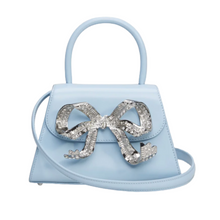 Load image into Gallery viewer, The Bow Mini in Blue with Diamanté
