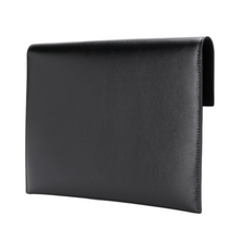 Load image into Gallery viewer, The back of an Alexander McQueen Black Envelope Clutch available to rent
