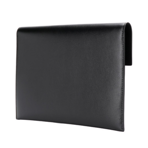 The back of an Alexander McQueen Black Envelope Clutch available to rent