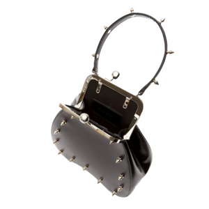 Interior of a Simone Rocha Leather Studded Designer Bag available to rent 