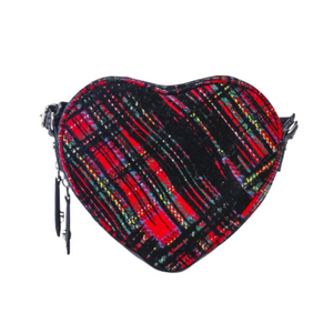 Velvet Tartan Heart Crossbody