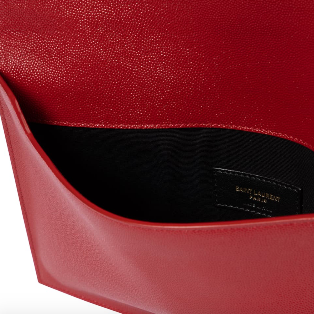 Uptown Leather Clutch Red Luxe Library
