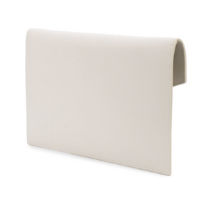 Uptown Leather Clutch White